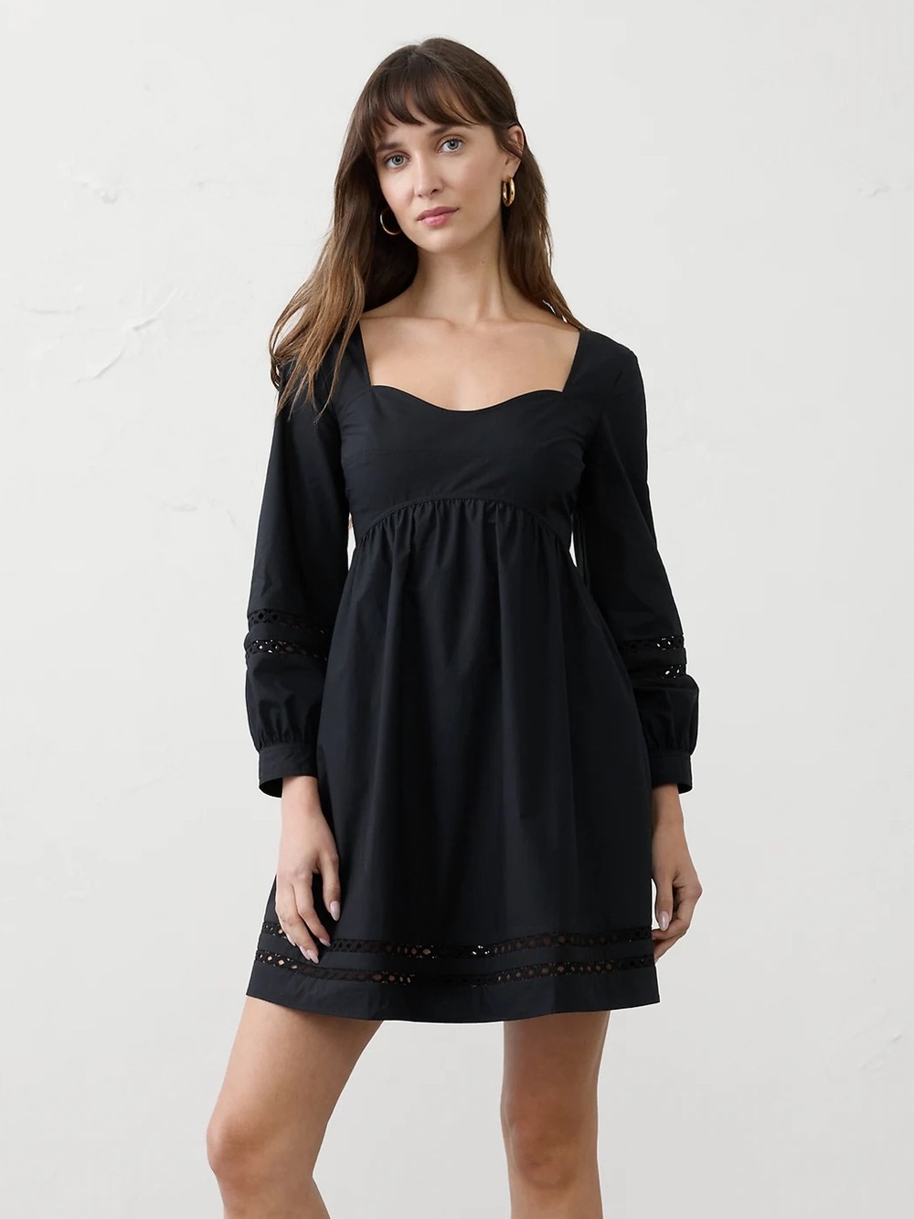 Banana Republic eyelet gathered waist mini dress sz XS
